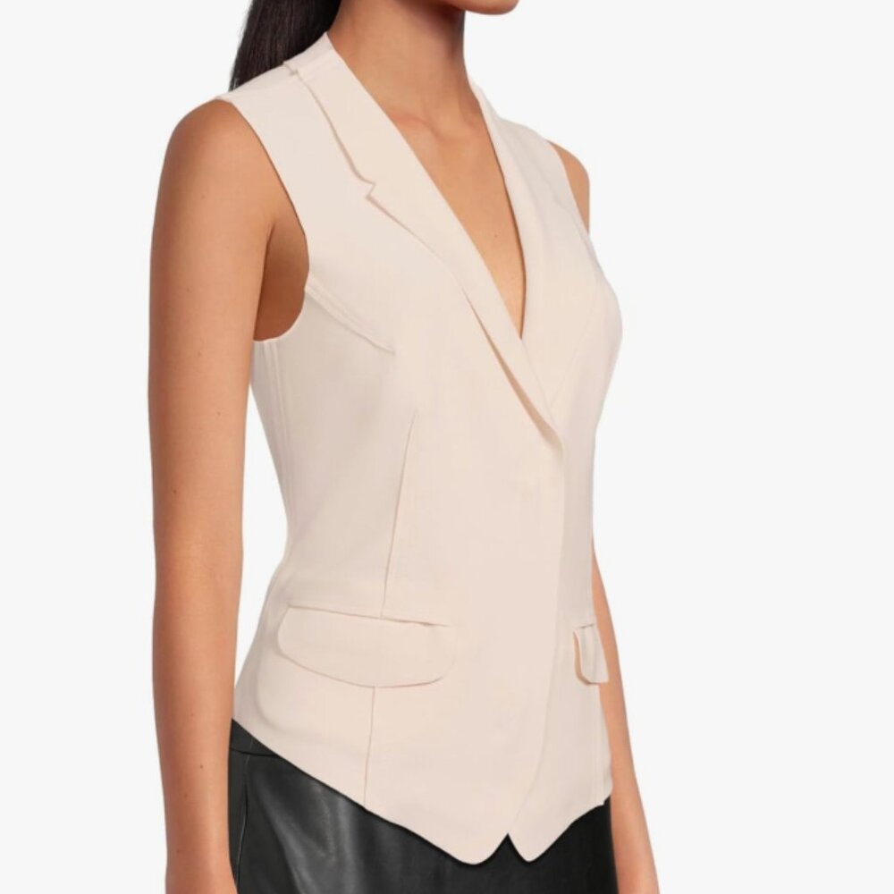 Norma Kamali Sleeveless Blazer Vest in Pale Blush